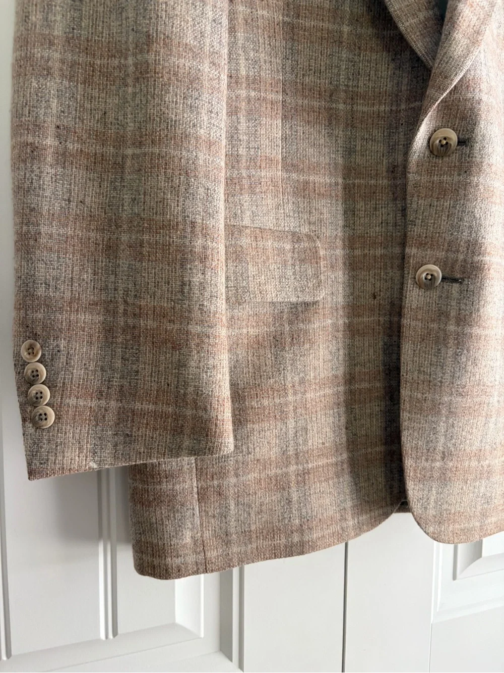 Christian Dior Monsieur Vintage Beige Plaid Men's Blazer Size 40 or 42 R Flaw